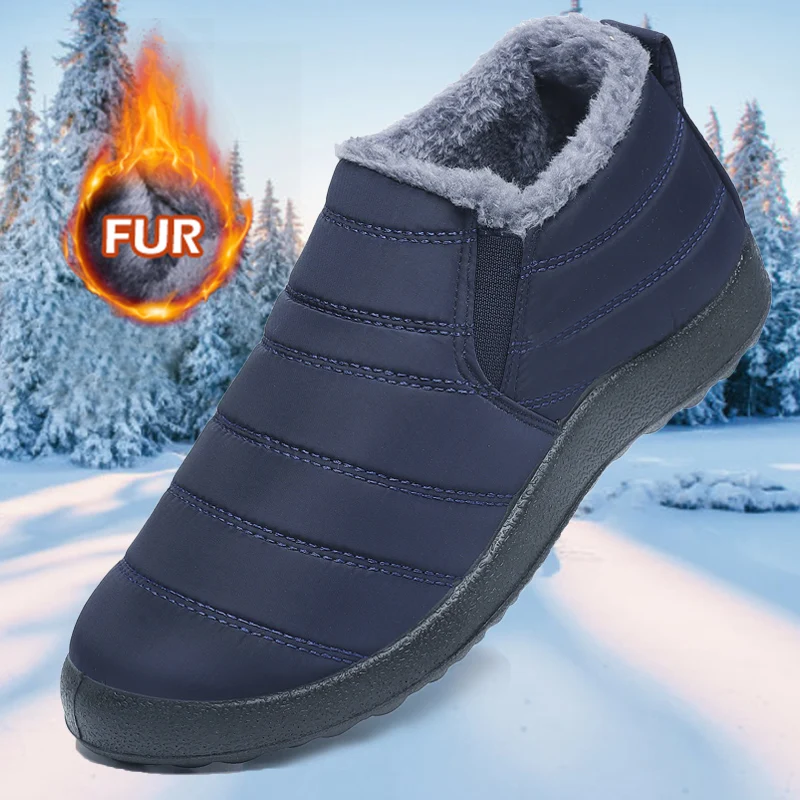 Atmungsaktive Winter Schuhe Männer Mode Wasserdichte Stiefel Für Mann Winter Slip Auf Trend Turnschuhe Mann Schwarz Mann Schuhe Herren Tennis
