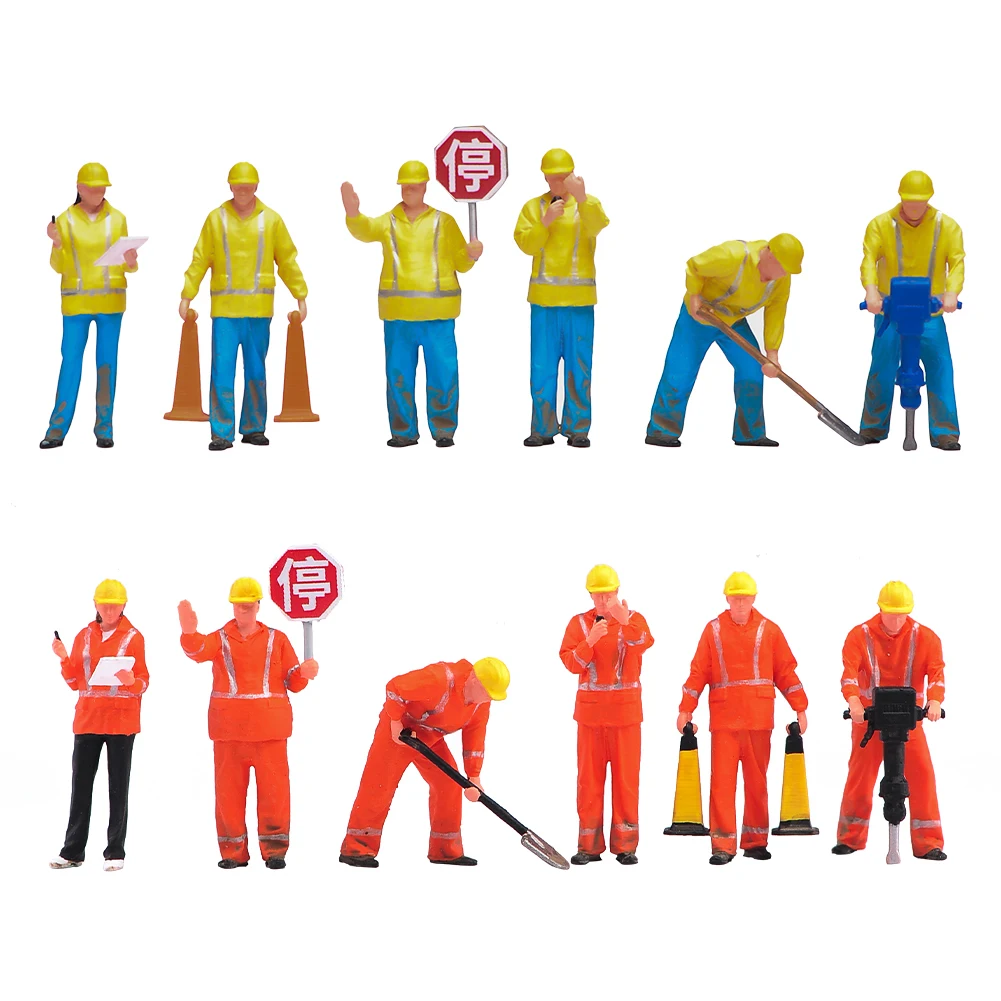 Diorama Figuren 1/64 1/50 Bauteam Bauarbeiter Puppe Set Figur Modell Dekoration Szene Auto Spielzeug Image