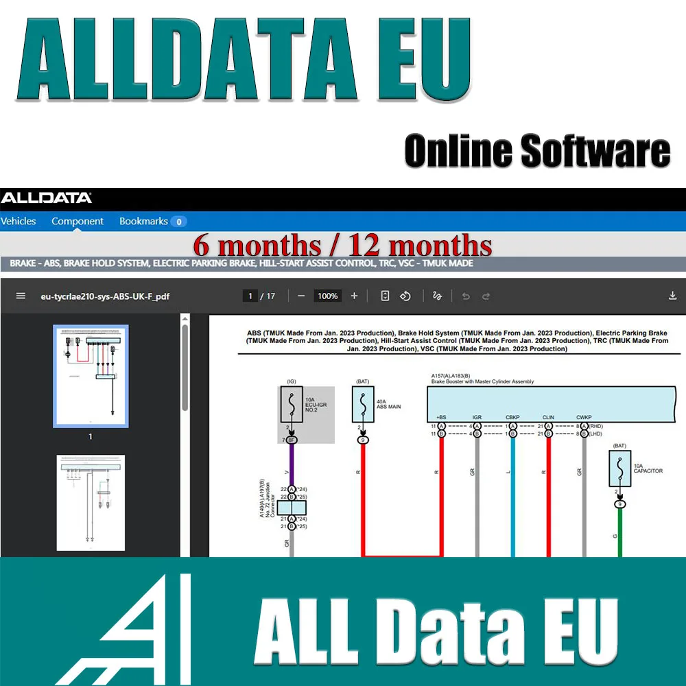 Alldata EU 2026 Neueste Vollversion Online-Software-Konto für Werkstatt, europäische Autoreparatur, Verkabelung, Diagramm, Datenbank, alle Daten, EU Image