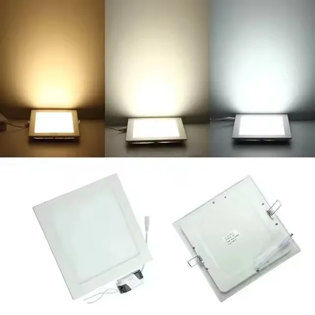 Dimmbare LED-Panel-Leuchte, Einbauleuchte für Küche, Foyer, AC85–265 V, LED-Spot-Downlight, warmweiß, natürliches Weiß, kaltweißes Downlight