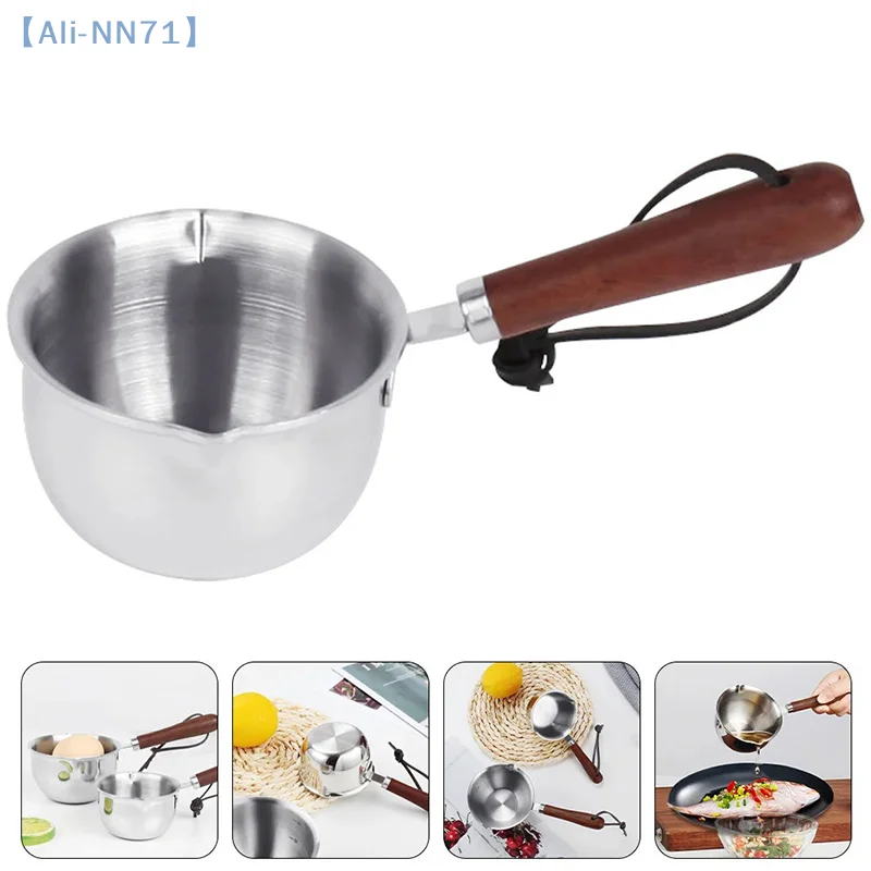 【NN71】Ölpfanne aus Edelstahl, 150 ml, 300 ml, kleiner Topf zum Kochen, Butter, Schmelztiegel, Schokolade, Küche, Kochgeschirr, Kochutensilien Image