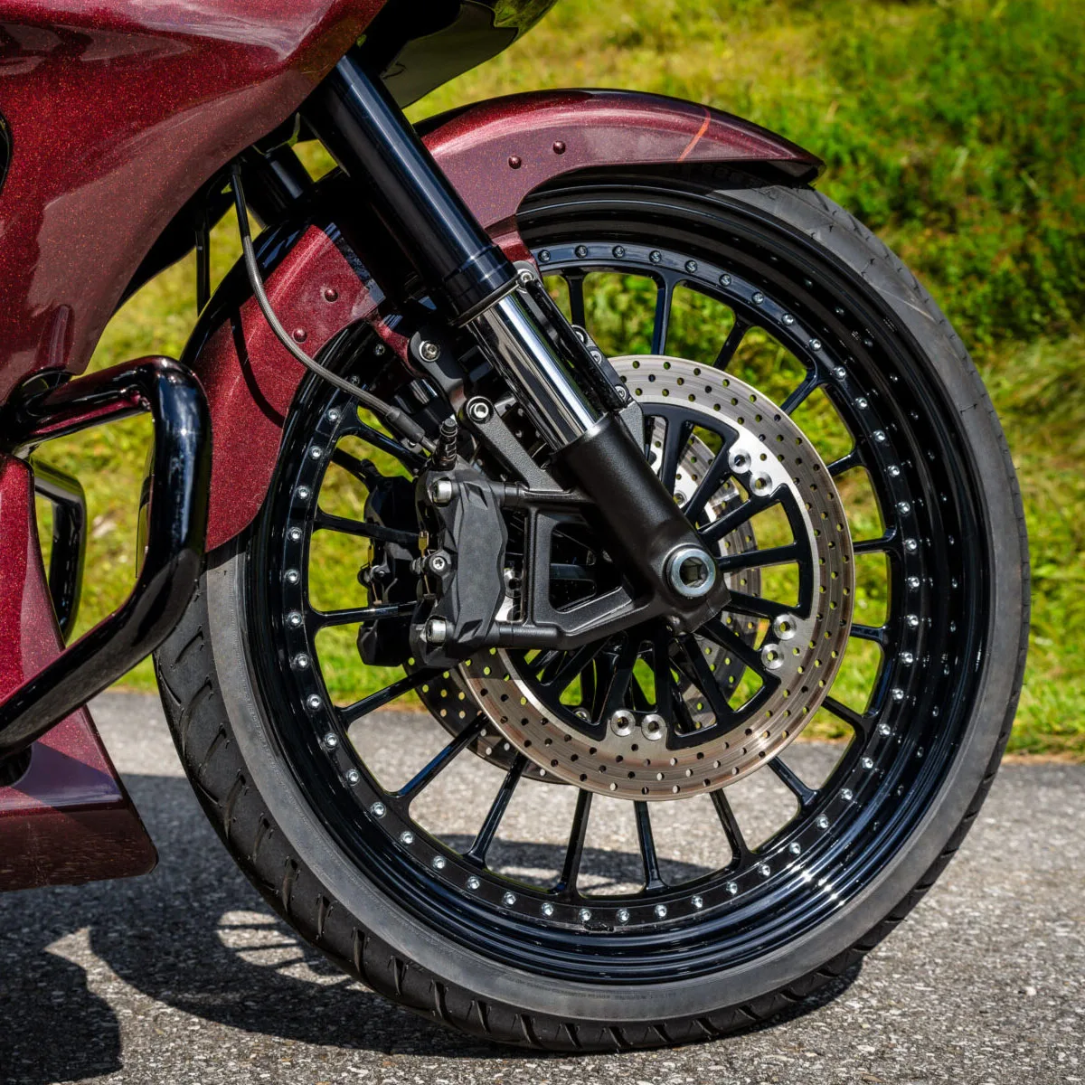 Für Harley Davidson Vorder- und Hinterrad in schwarzer Aluminiumlegierung, Motorradräder, Felgenzubehör