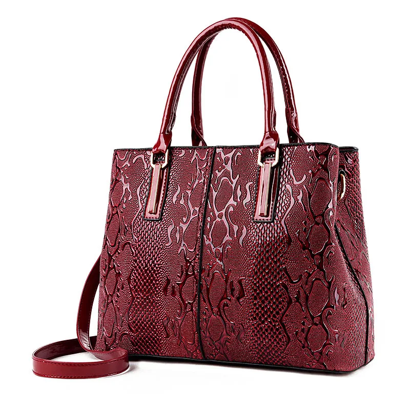 Borsa da donna di lusso nuova di grande capacità Borse da donna in pelle PU e borsetta Borsa a tracolla da ragazza lucida alla moda Tote femminile