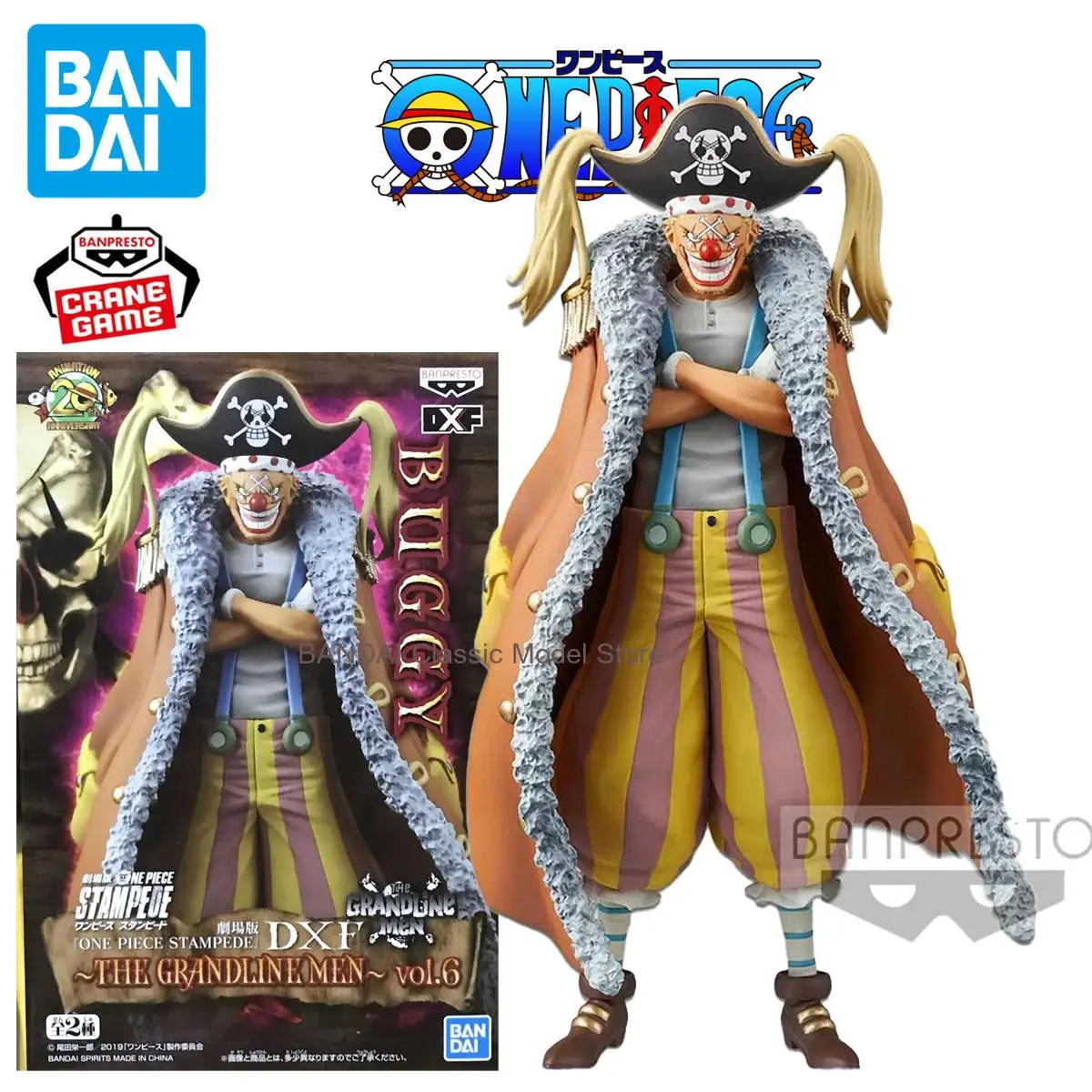 Auf Lager Bandai Original Banpresto ONE PIECE STAMPEDE Buggy Anime Action Figure Modell Figuren Spielzeug