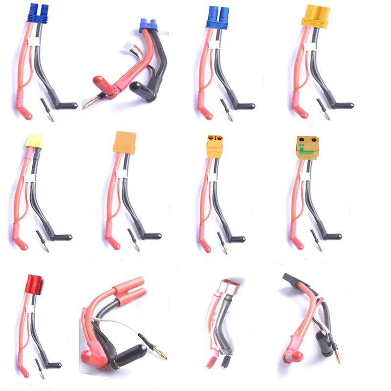 Hardcase Lipo Harness 2S JST XH Balance XT60 Tamiya Deans EC3 EC5HXT TrX Stecker auf 90 Grad 4,0/5,0 mm Rundstecker mit Abdeckung Image