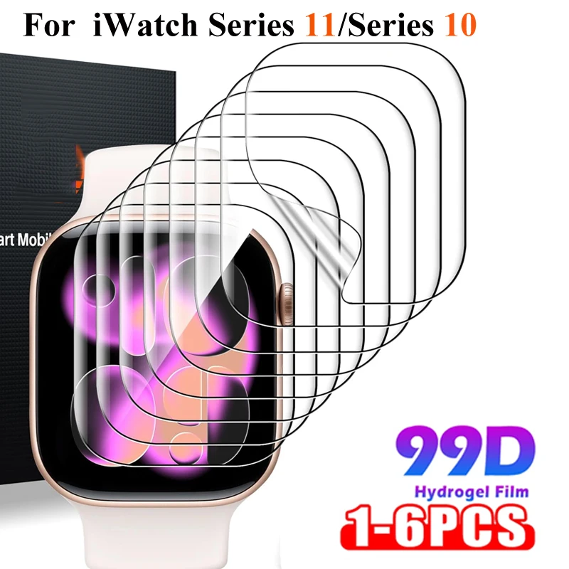 Weiche Hydrogelfolie für Apple Watch Serie 11 10 46 mm 42 mm Displayschutzfolie TPU-Folie für iWatch Ultra 3 2 49 mm/SE 3 40 mm 44 mm Image
