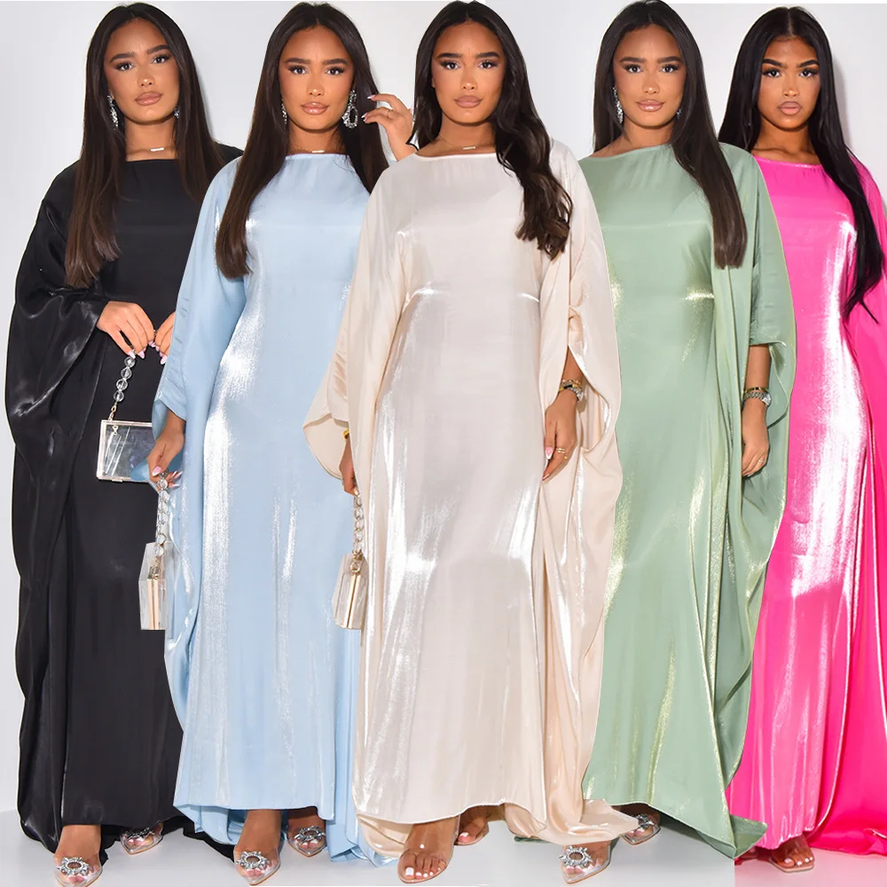 Plus Size Muslimische Kleider für Frauen Herbst Elegante muslimische Langarm Party Abend Langes Maxikleid Kaftan Muslimische Abaya Outfits Image