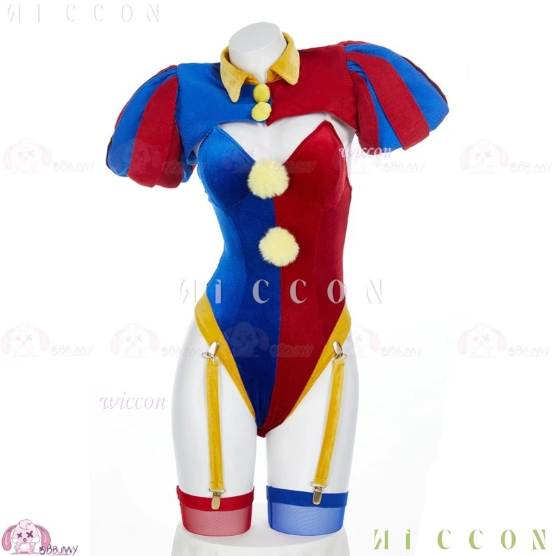 Erwachsene Frauen Kleidung Original Design Erwachsene Digital Pomnii Clown Zirkus Cosplay Kostüm Perücke Hut Samt Rock Cartoon Weihnachten P