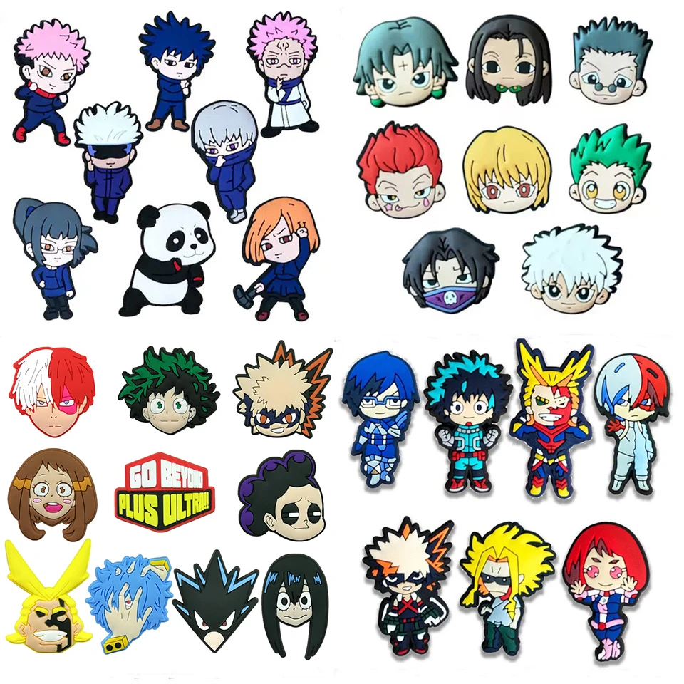 7-18 Stück japanische Jujutsu Kaisen Schuhe Charms Cartoon Clog Sandale Garten Schuh Dekoration Zubehör Schuhschnallen Kinder Party Geschenke