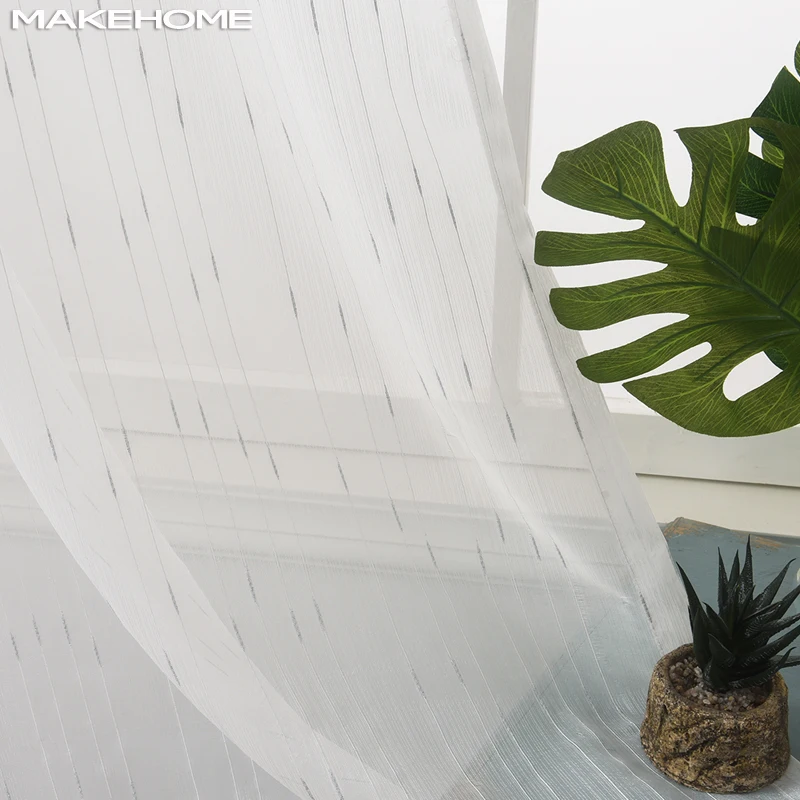 MAKEHOME Silber/Gold Kleine Regen Gestickte Sheer Tüll Vorhänge für Kinder Schlafzimmer Wohnzimmer Jalousien Fenster Moderne Vorhang Drapieren Image