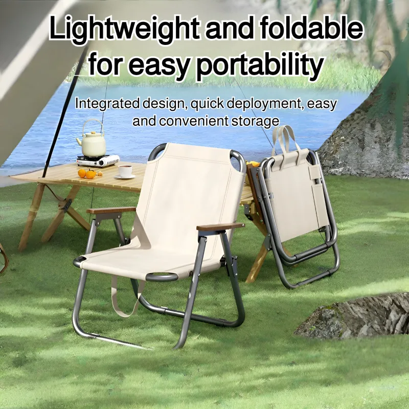 Picknick-Strand-Klappstuhl, ultraleichter tragbarer Camping-Angelsitz, kompakter, langlebiger Outdoor-Stuhl, bequem und praktisch Image