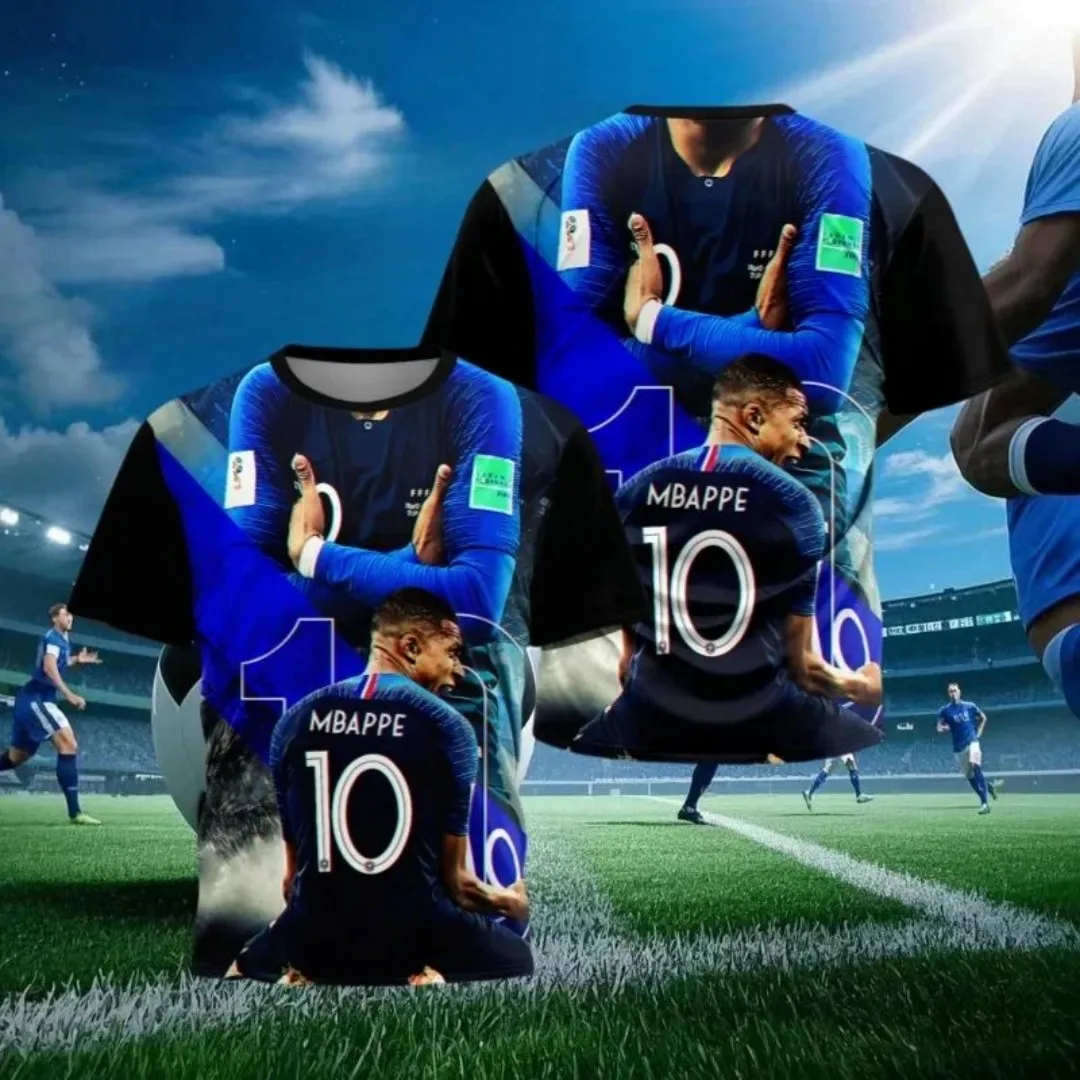 2026 neue 3D-Druck Football Star Kylians M-mbappes Männer Frauen Kinder T-shirt Sommer Täglichen Sport Atmungsaktive Casual Kurzarm