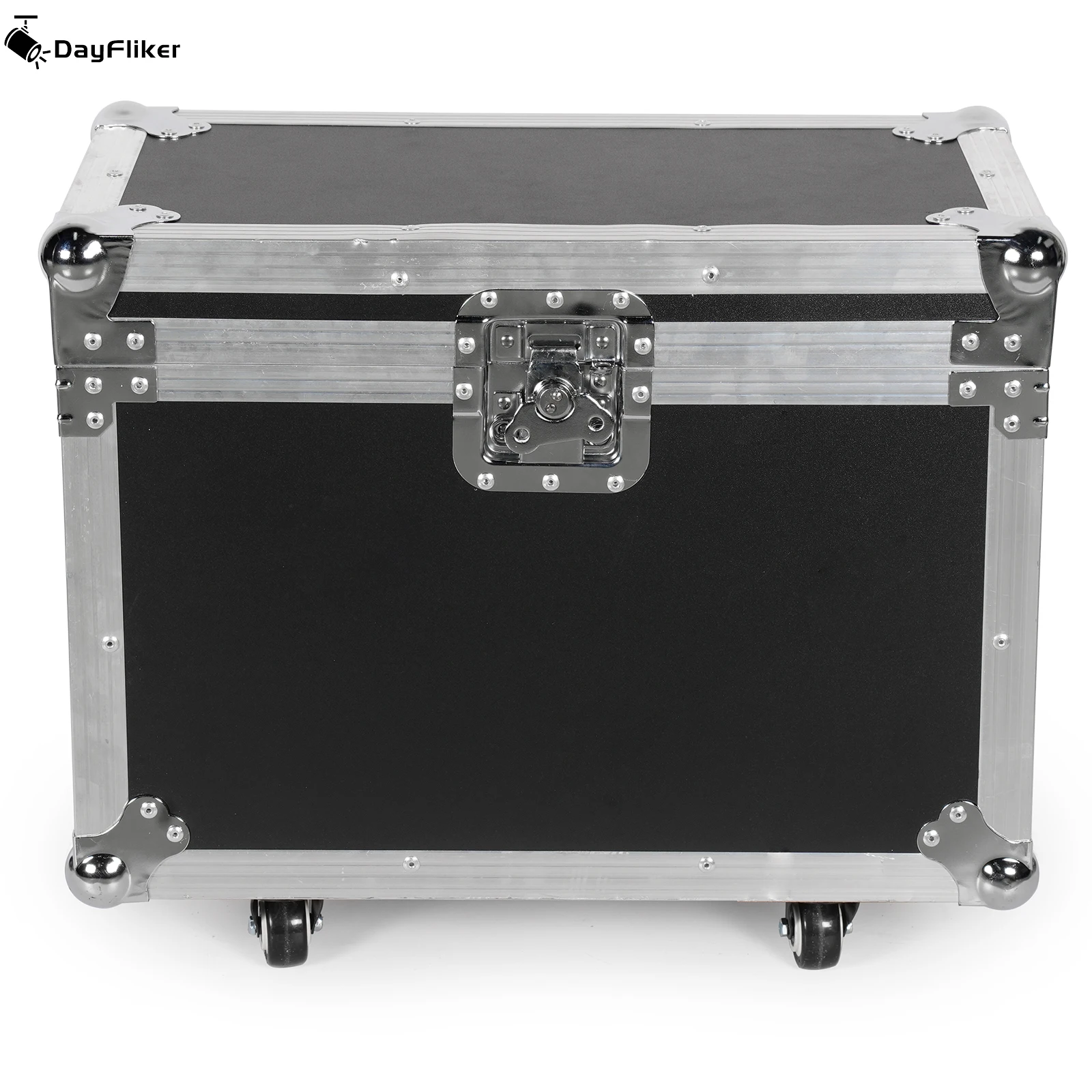 DayFlicker Airline-Koffer, robustes Gator-Koffer mit integrierten Rädern und einziehbarem Abschleppgriff für 2-teiliges Moving-Head-Licht Image