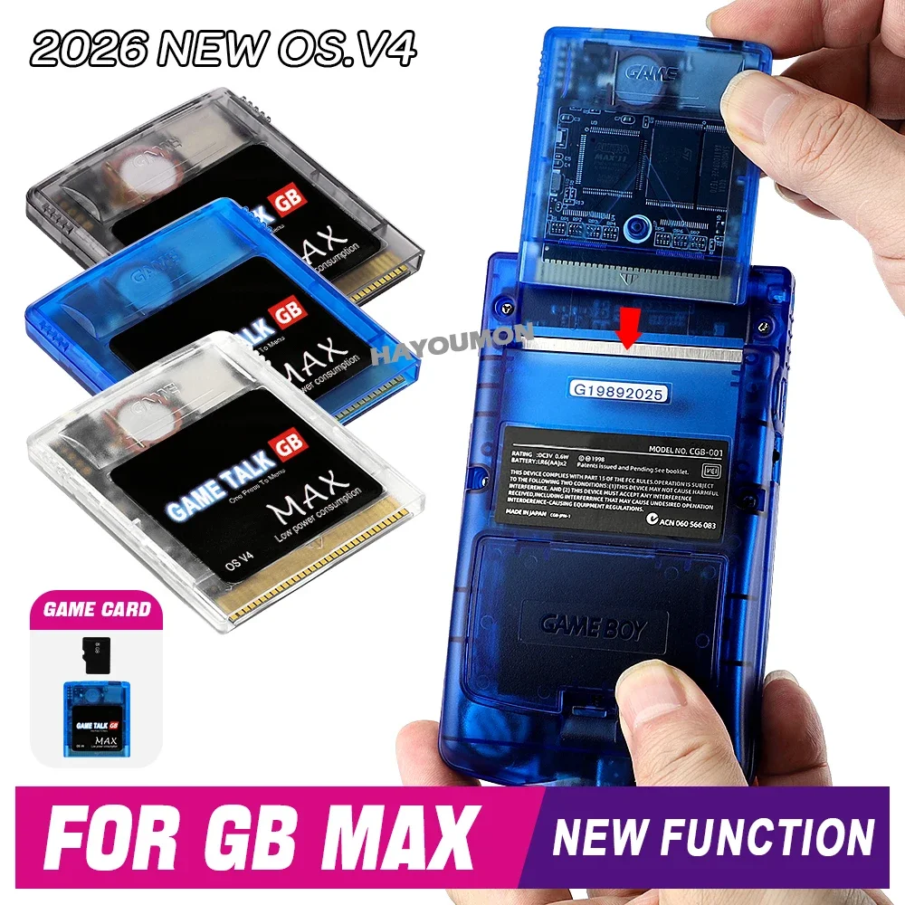 2026 Neue 2000 in 1 OS V4 GB MAX Game Talk Cartridge-Spielkarte für Gameboy/Gameboy Color/GBA SP-Spielekonsolen mit 8 GB TF-Karte Image