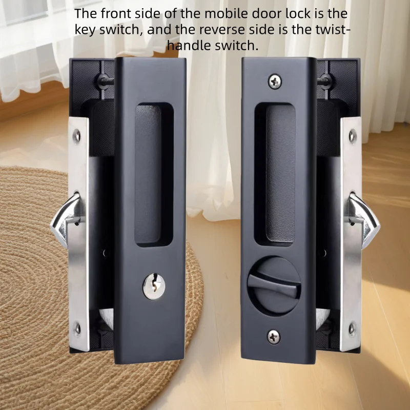 Küche Badezimmer Schiebetürschloss Shift Türschloss Unsichtbares Holztürschloss Dunkle Tür Schwarz Shift Türgriff Trip Türschloss