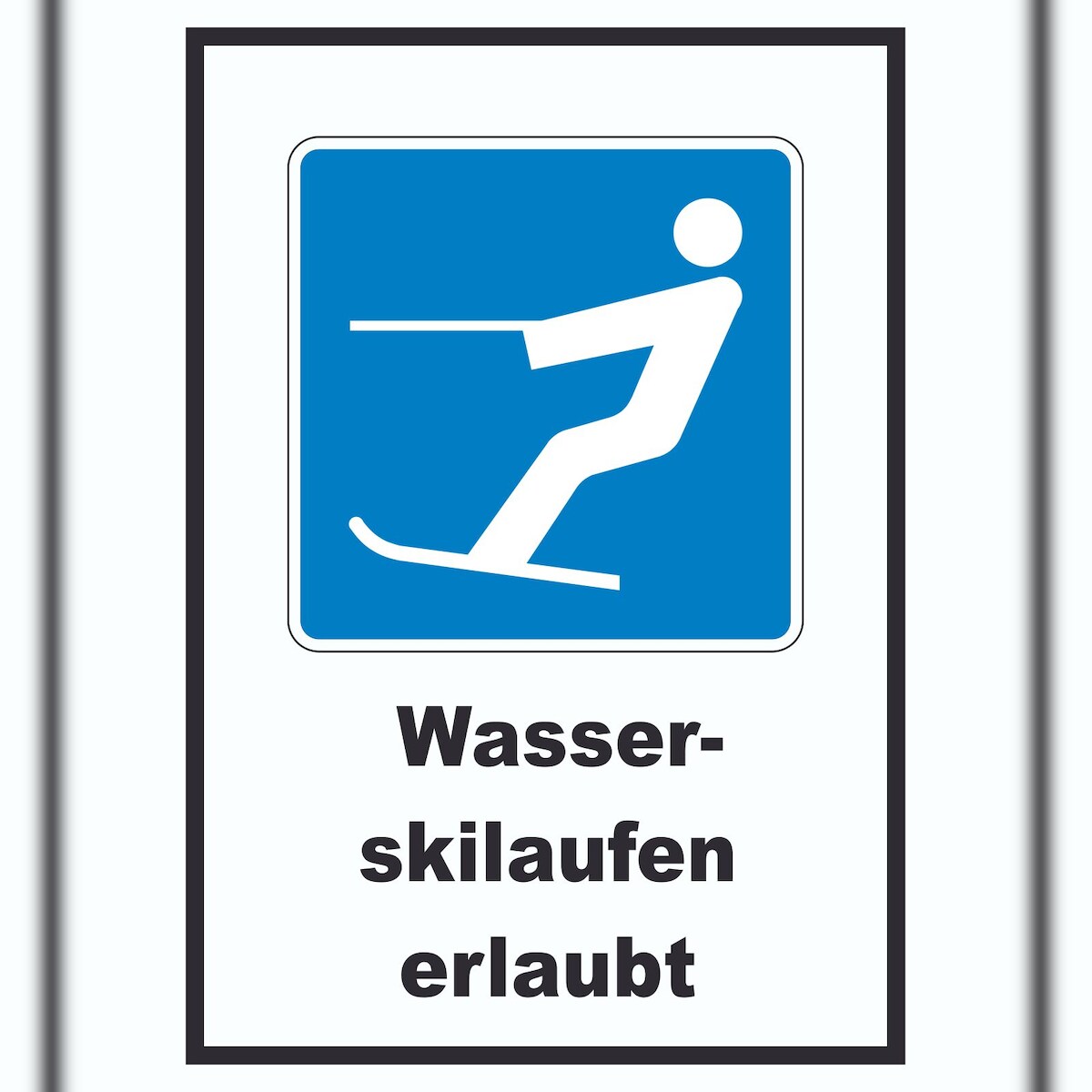 HB-Druck Wasserski fahren erlaubt Symbol und Text A3 (297x420mm) Image
