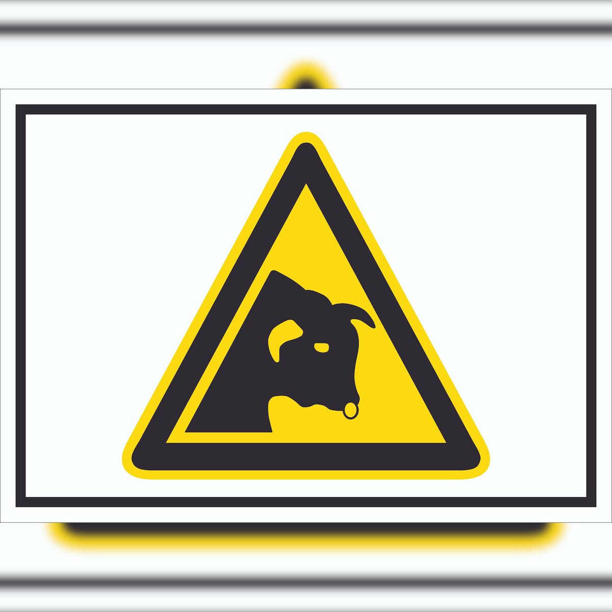 HB-Druck Achtung Stier Symbol A3 (297x420mm) Schild Image