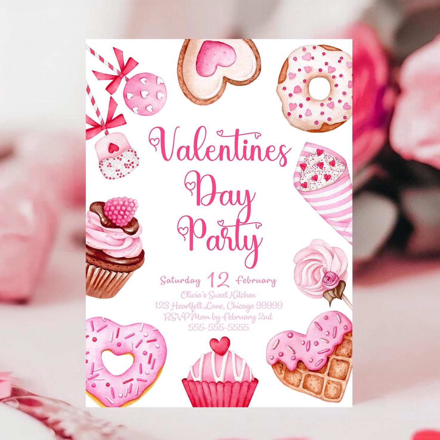 Invito alla festa di San Valentino MODIFICABILE Invito alla festa di San Valentino per bambini Invito stampabile al brunch di San Valentino Invito all