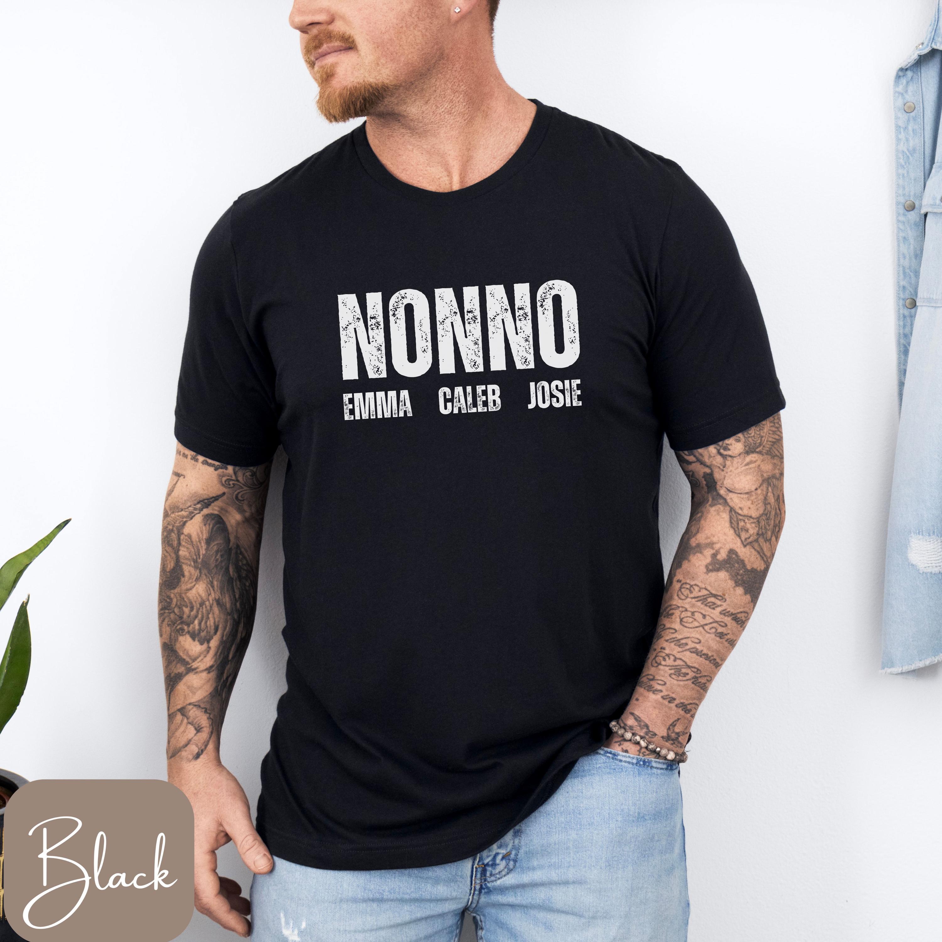 Maglietta del nonno con nomi dei bambini, maglietta del nonno personalizzata, regalo per la festa del papà, maglietta del nonno personalizzata, manica