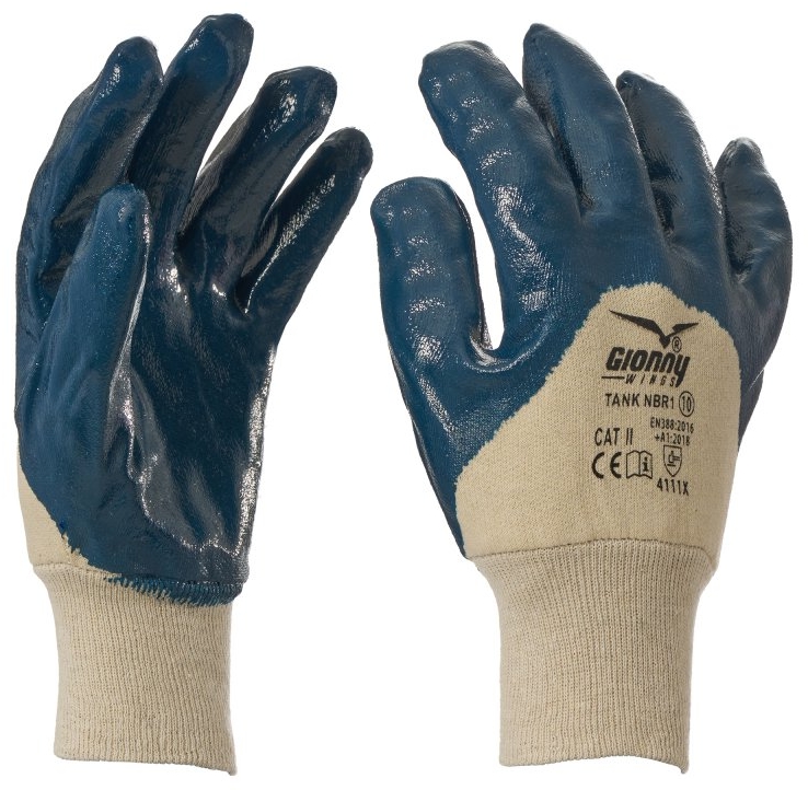 PAYPER NBR Arbeitshandschuh Blau - Teilbeschichtet - Strickbund 10 Image