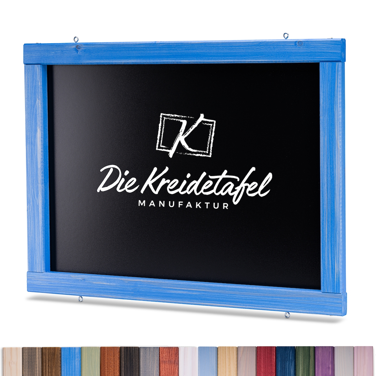 Die Kreidetafel Manufaktur Kreidetafel mit Holzrahmen / Blau 70x50cm Image