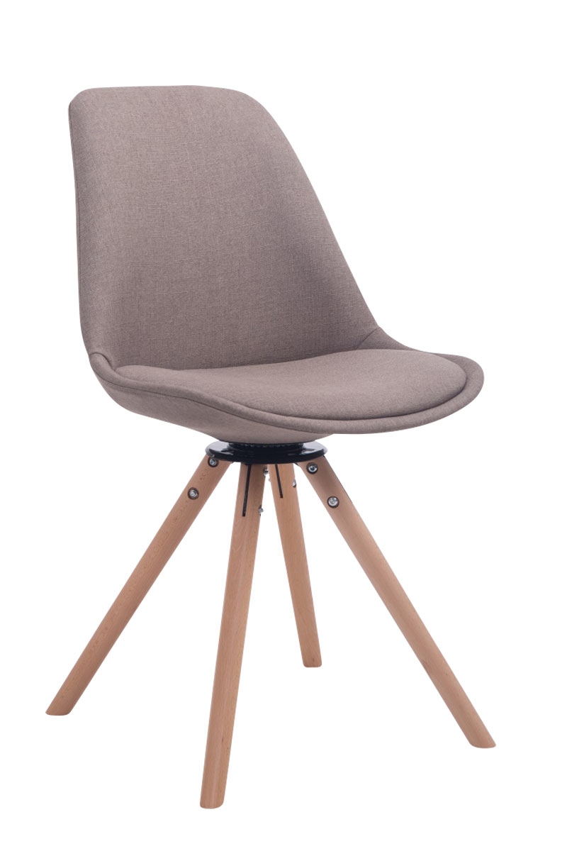 DELUKE Besucherstuhl PERTH - Stoff Taupe 48x56x84 cm Rund | Besucherstühle Konferenzstuhl Wartezimmerstuhl Bürostühle Bürostuhl Konferenzraum Wartezimmer Image