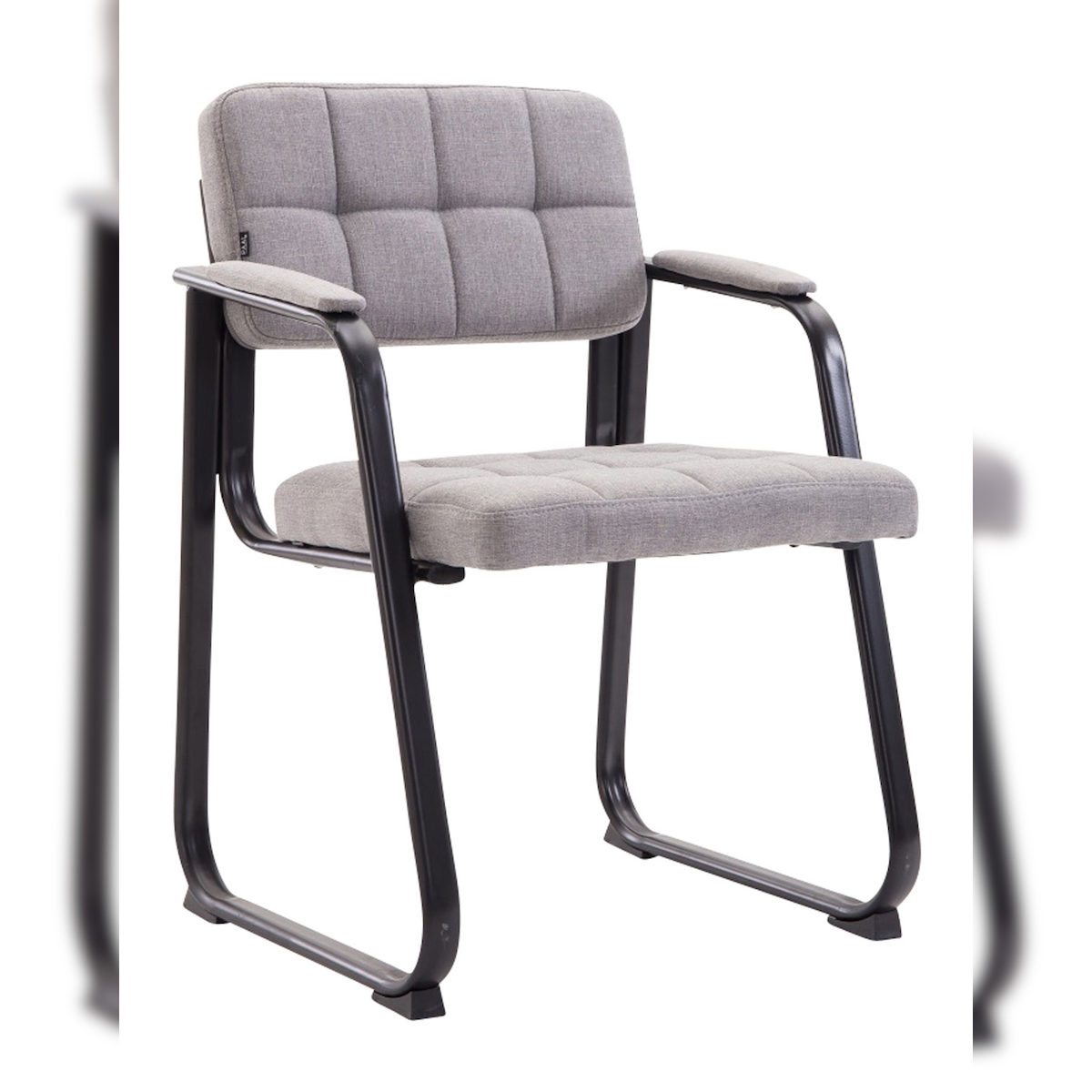 DELUKE Besucherstuhl LONDON - Stoff Hellgrau 59x58x84 cm | Besucherstühle Konferenzstuhl Wartezimmerstuhl Bürostühle Bürostuhl Konferenzraum Wartezimmer Image