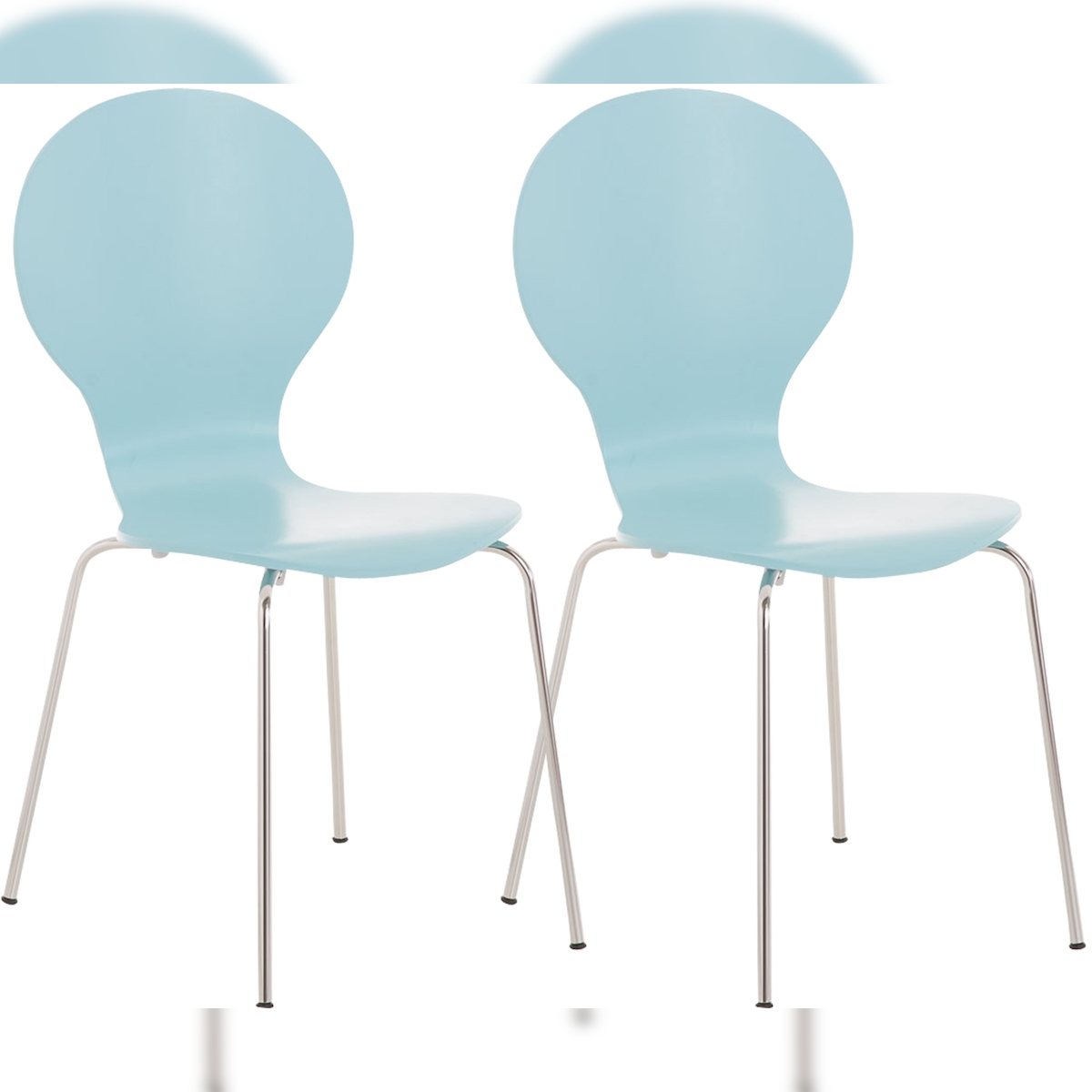 DELUKE 2er Set Besucherstuhl ATHENS - Holz Hellblau 43x45x86 cm | Besucherstühle Konferenzstuhl Wartezimmerstuhl Bürostühle Bürostuhl Konferenzraum Image