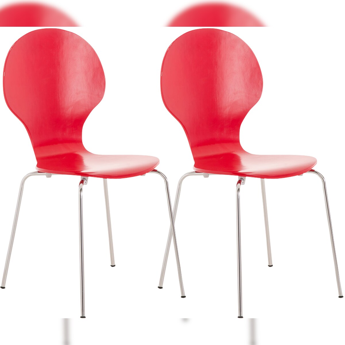 DELUKE 2er Set Besucherstuhl ATHENS - Holz Rot 43x45x86 cm | Besucherstühle Konferenzstuhl Wartezimmerstuhl Bürostühle Bürostuhl Konferenzraum Wartezimmer Image