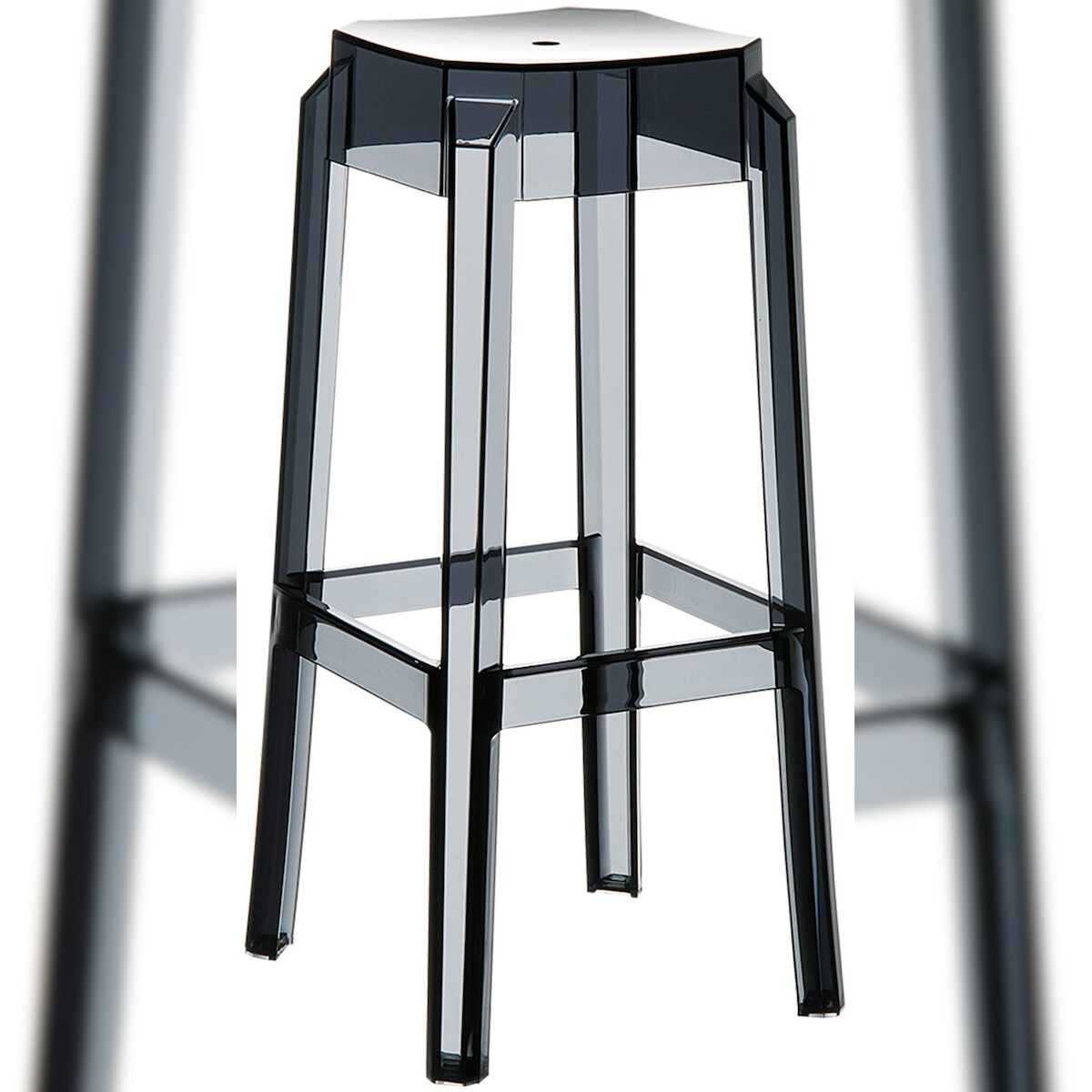 DELUKE Barhocker NUMIR - Kunststoff Schwarz 36x36x75 cm | Barstuhl Tresenhocker Tresenstuhl Kneipenhocker Kneipenstuhl Image