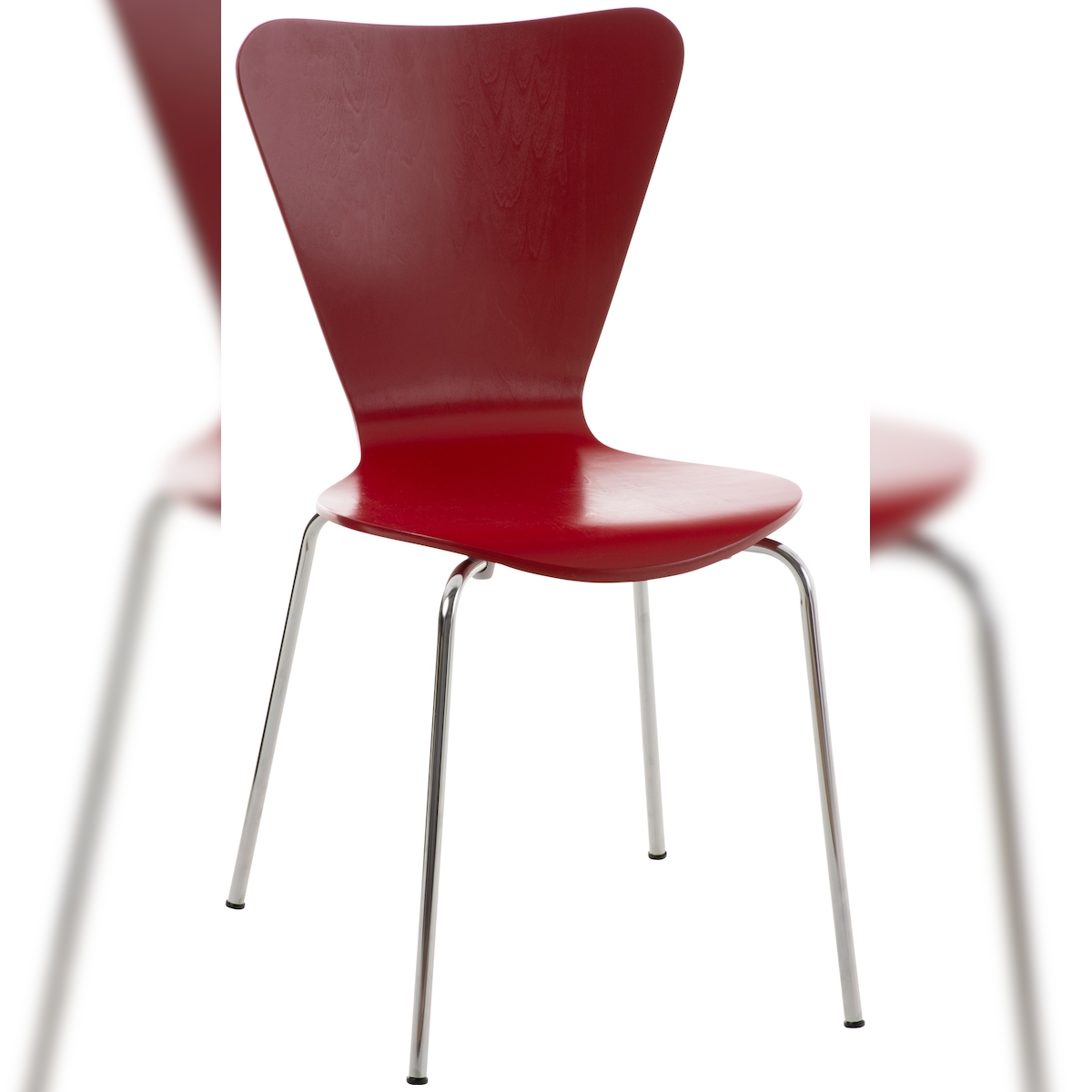 DELUKE Besucherstuhl BERLIN - Holz Rot 45x49x85 cm | Besucherstühle Konferenzstuhl Wartezimmerstuhl Bürostühle Bürostuhl Konferenzraum Wartezimmer Image