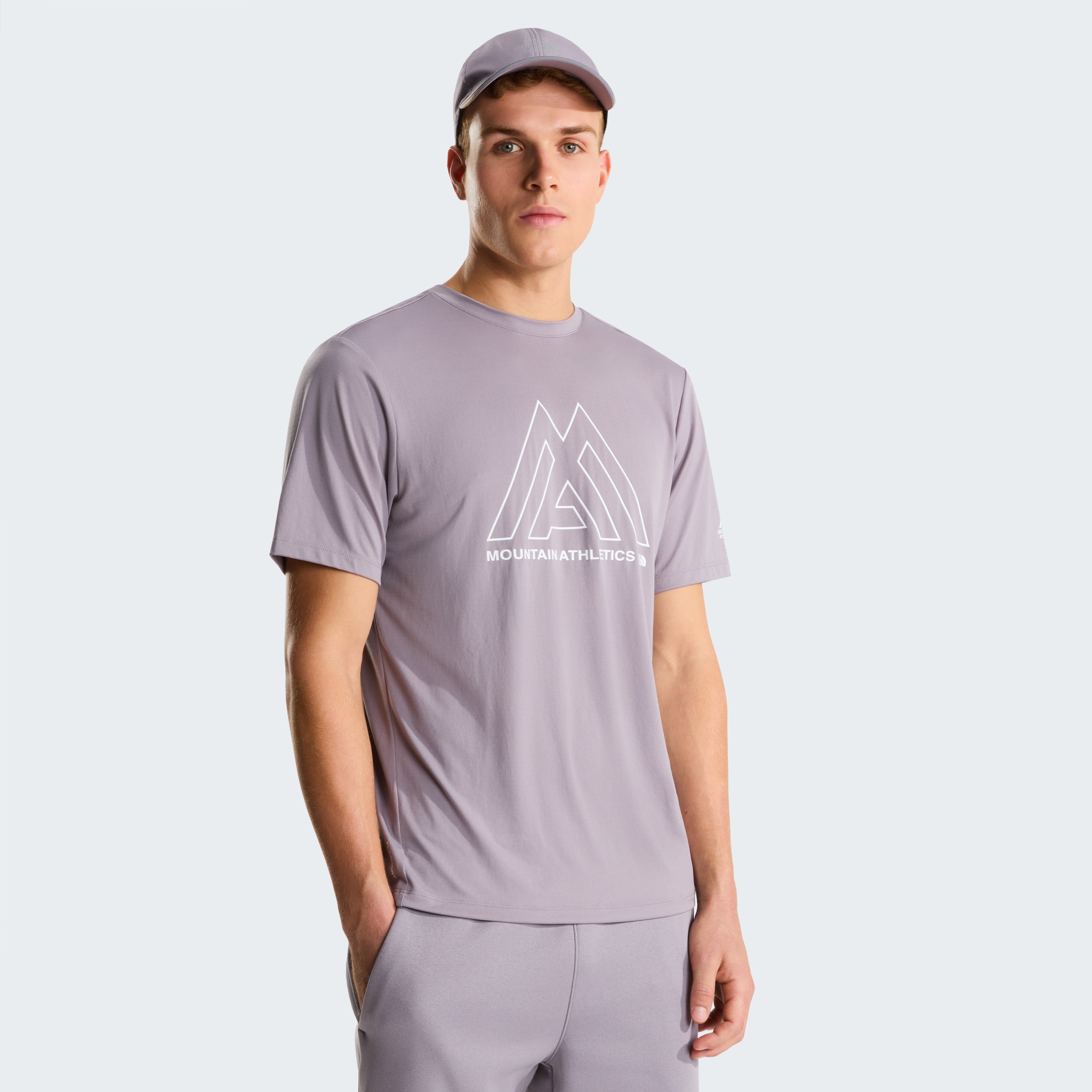 Funktionsshirt THE NORTH FACE "M MA 24/7 SHORT SLEEVES TEE", Herren, Gr. S, transcendent grau, Jersey, Obermaterial: 100% Polyester, Rundhals, Shirts Funktionsshirt, pflegeleichtes Material, leichtes Polyester, Rundhalsausschnitt