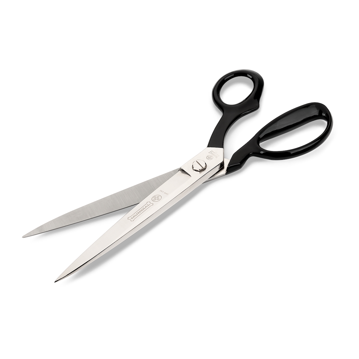 MUNDIAL, Schneiderschere, (498-12NPKE), 30CM, Mit 4-Finger-Ring, Rasierklinge, Schwarz, Vernickelter Karbonstahl. Image