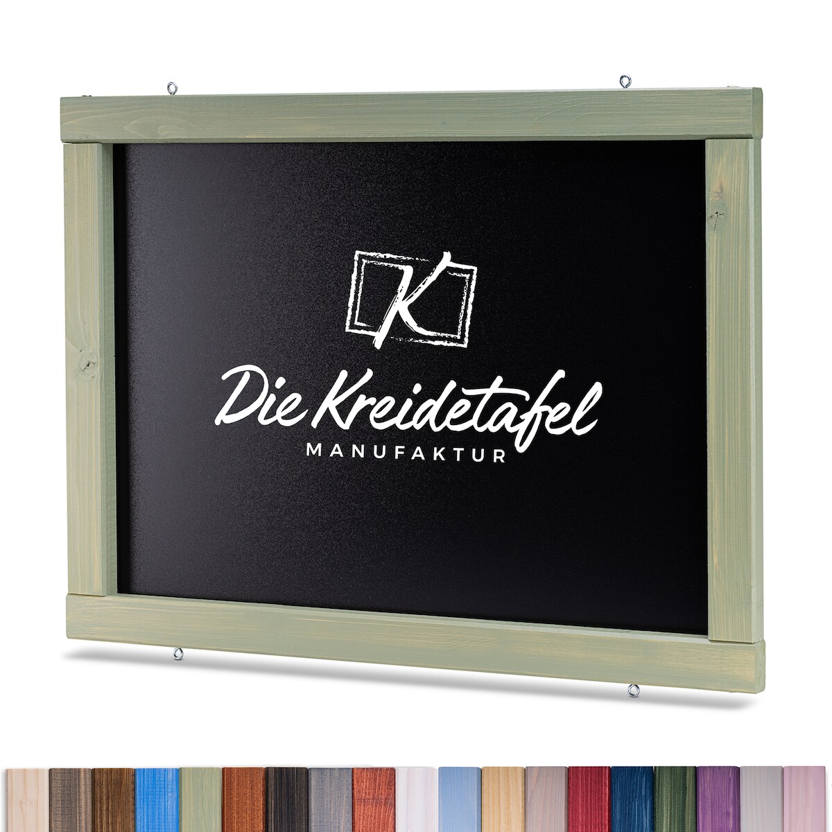 Die Kreidetafel Manufaktur Kreidetafel mit Holzrahmen / Weidengrün 140x60cm Image