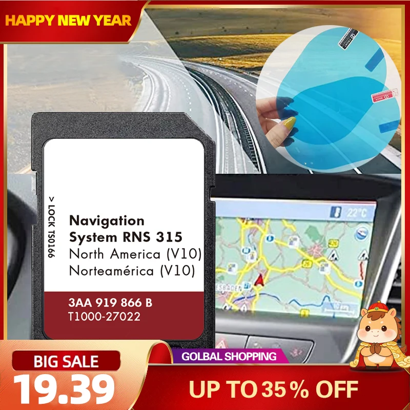 RNS 315 Nordamerika Karte V10 Navigation 8 GB SD-Karte für VW GTI CC EOS Golf Jetta Passat Beetle Sat Nav 2018 3AA 919 866 B Image