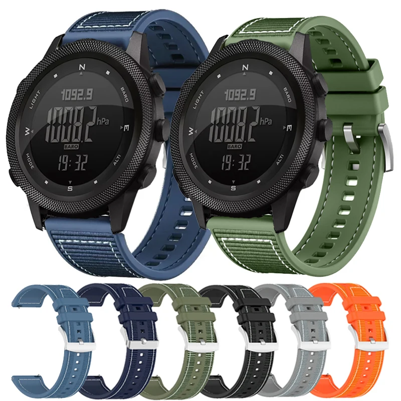 22 mm Verbund-Silikonband für NORTH EDGE APACHE-46 Smartwatch Sport Nylon-Armband für NORTH EDGE APACHE-46 Armband Image