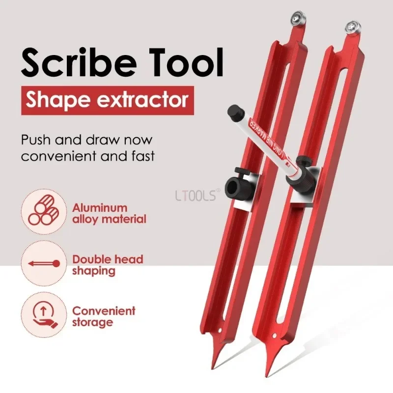 Holzbearbeitung Kontur Gauge Scribe Tool Kante Ecke Messprofil Duplikator Profil Anreißlineal Einstellbarer Stifthalter Image