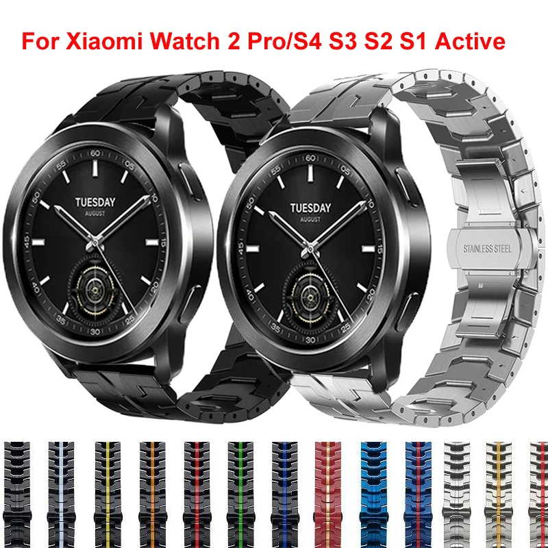 22 mm Edelstahlarmband für Xiaomi Watch 2 Pro Metall-Ersatzarmband für Xiaomi Watch S4 S3 S2 S1 Active MiWatch Color 2 Image