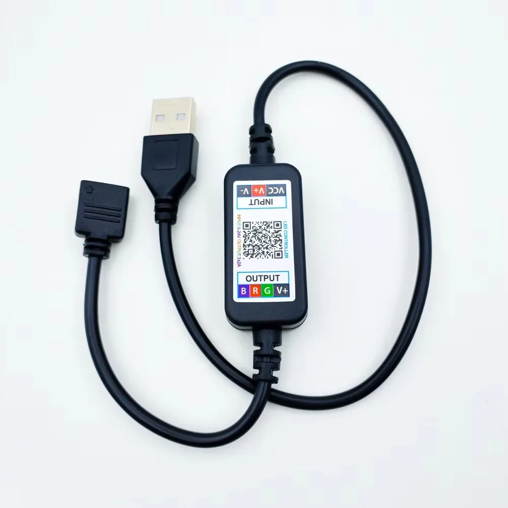 USB Bluetooth Musik LED Controller 4-pin RGB 5V 24V Mikrofon Modus 1,6 Milliarden Farbe Toner Mini RGB Bar Licht Controller BT001A Image