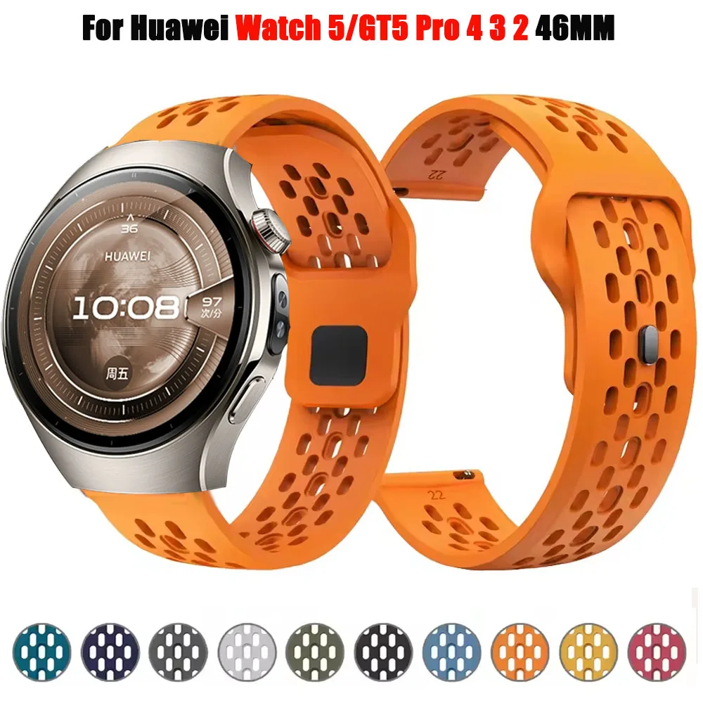 22mm Sport Silikon Armband Für Huawei Uhr 5 4 3/GT5/3Pro 46mm Armband Für Huawei Uhr GT 4 3 2 46mm/GT2E/GT2 Pro Correa Image