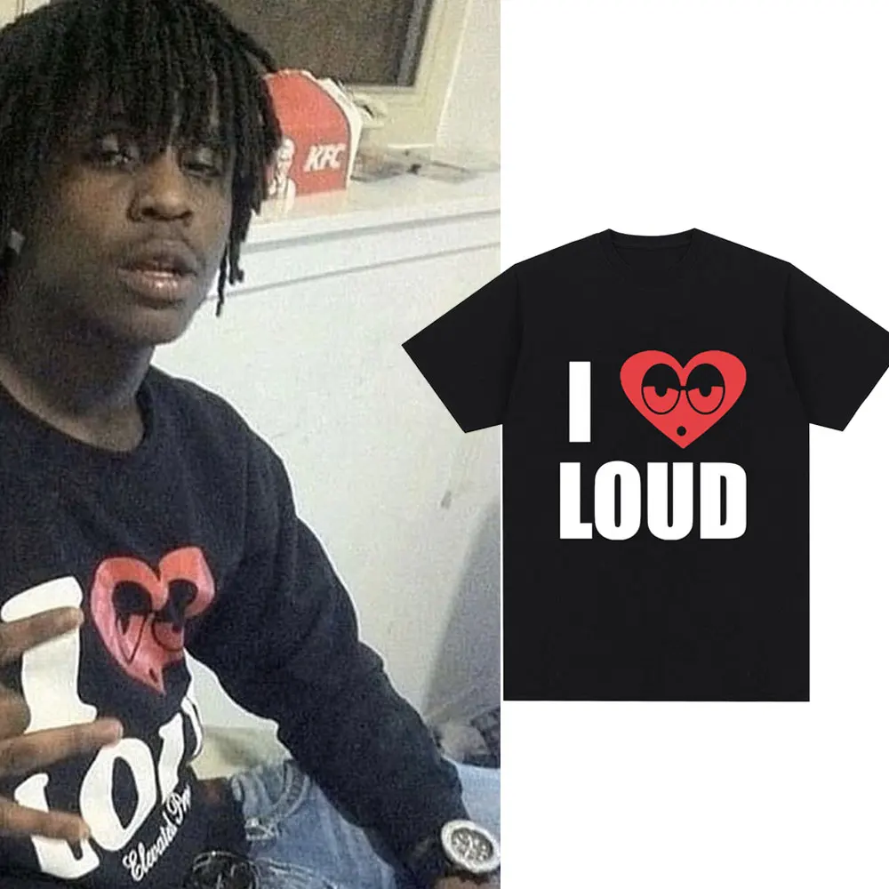 Chief Keef I Love Loud Gleicher Stil T-Shirt Herrenmode Hip Hop Kurzarm T-Shirt Lässige übergroße T-Shirts Streetwear Unisex