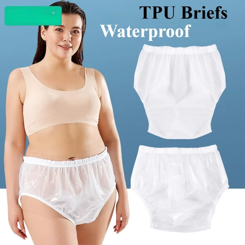 TPU wasserdichte Unisex-Unterwäsche, auslaufsicher, transparente Kunststoffe, Patienten-Slips, waschbare Windel, atmungsaktive Unterhose für alte Männer Image