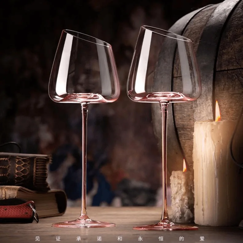 Ensemble de verres à vin rouge flamant rose français, gobelet en verre de cristal, bouche inclinée créative, fond Concave, tasse à vin Champagne