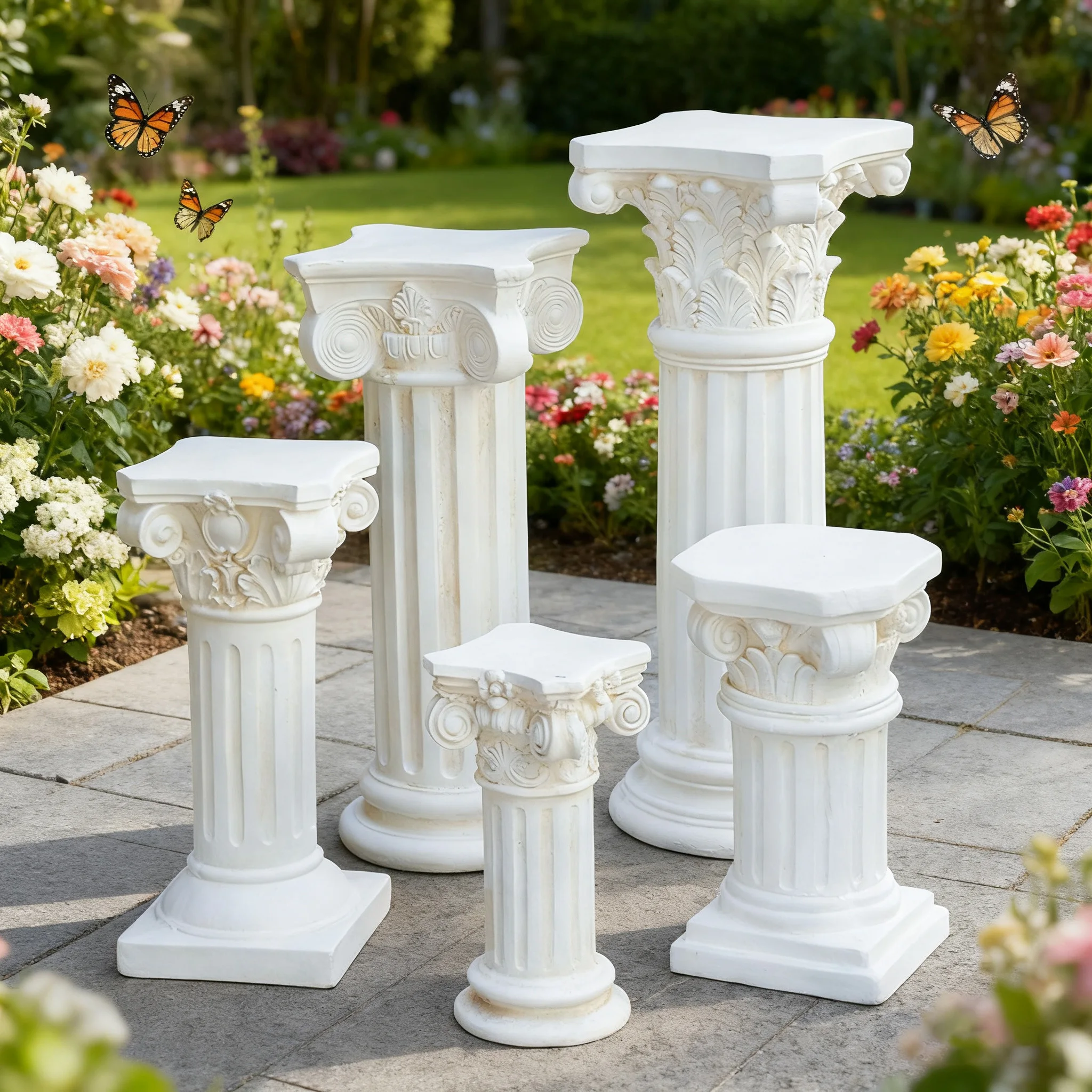 Roman Column Decoration Ornament European Garden Courtyard Wedding Sculpture Indoor Home Dinning Room Garden Scenery Decor