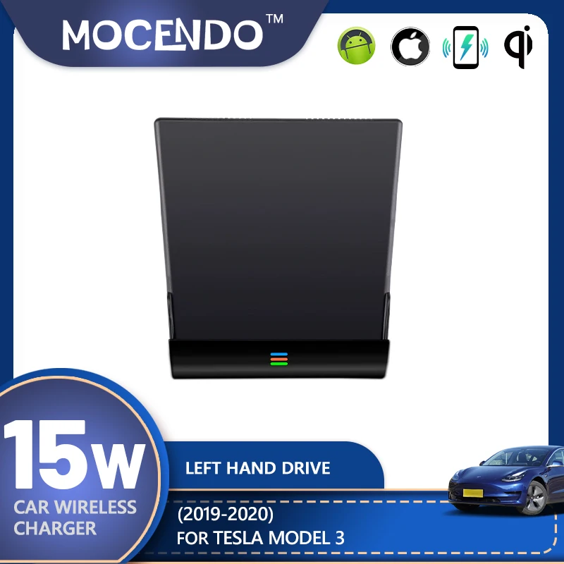 Drahtloses Ladegerät für Tesla Model 3 2017 2018 2019 2020, Zubehör, Dual-Telefon-Ladepad, Auto-Mittelkonsolen-Innenraum Image