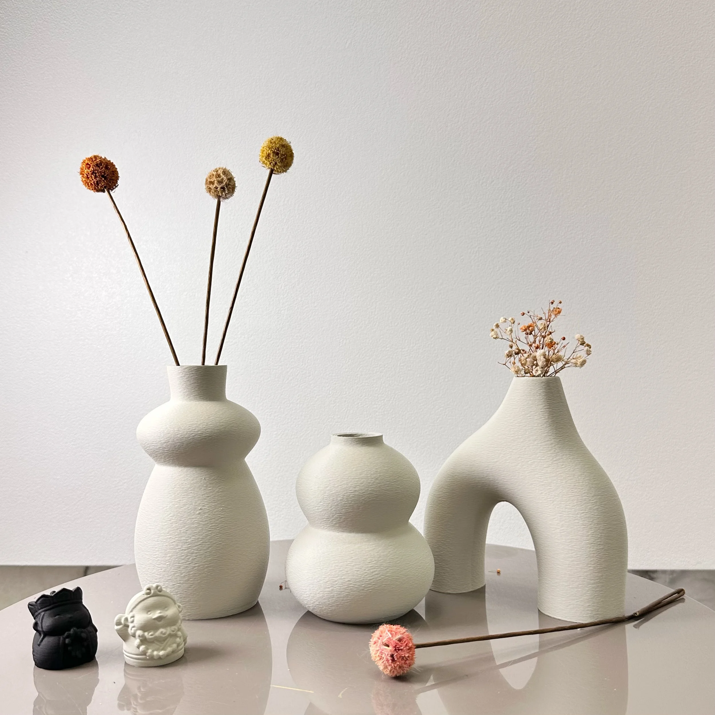 Set di vasi artistici multicolori da 3 pezzi - Vasi decorativi bohémien minimalisti, perfetti per matrimoni, San Valentino, soggiorno, un