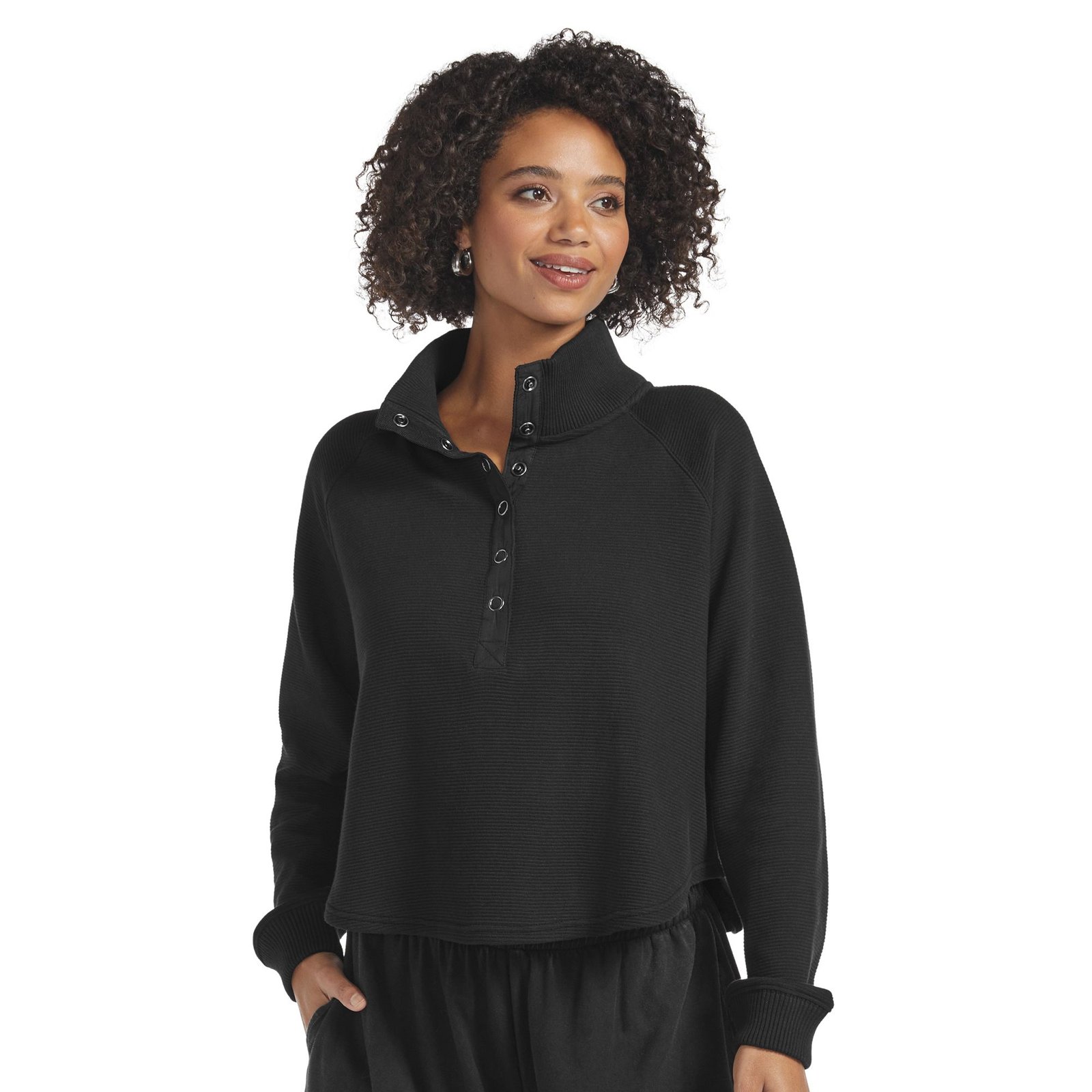 VEVO ACTIVE Go Anywhere Pullover (Size S) Black, Cotton