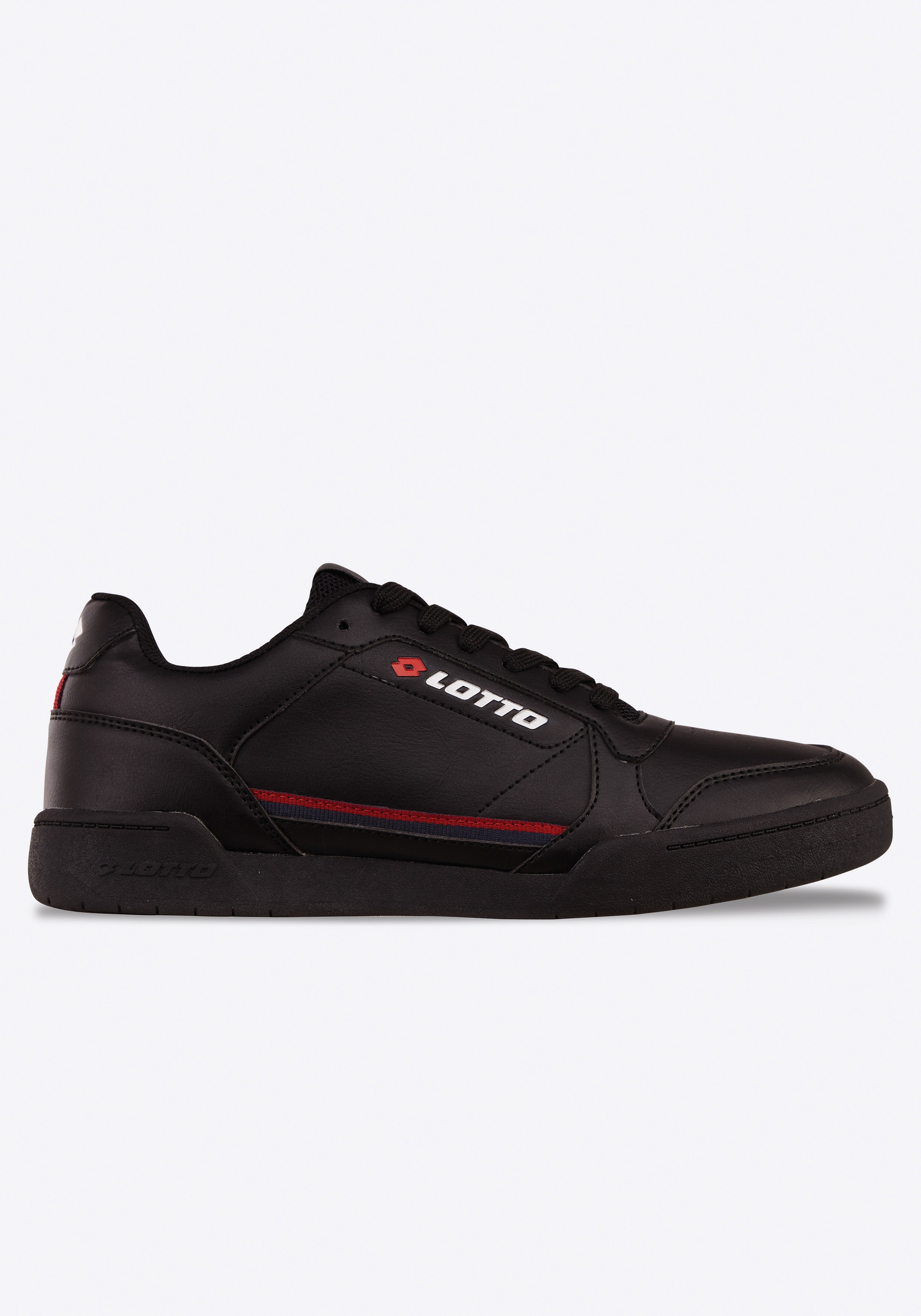 Sneaker LOTTO, Damen, Gr. 50, schwarz (schwarz, rot), Synthetik, Textil, Schuhe Sneaker, - besonders vielseitig zu kombinieren
