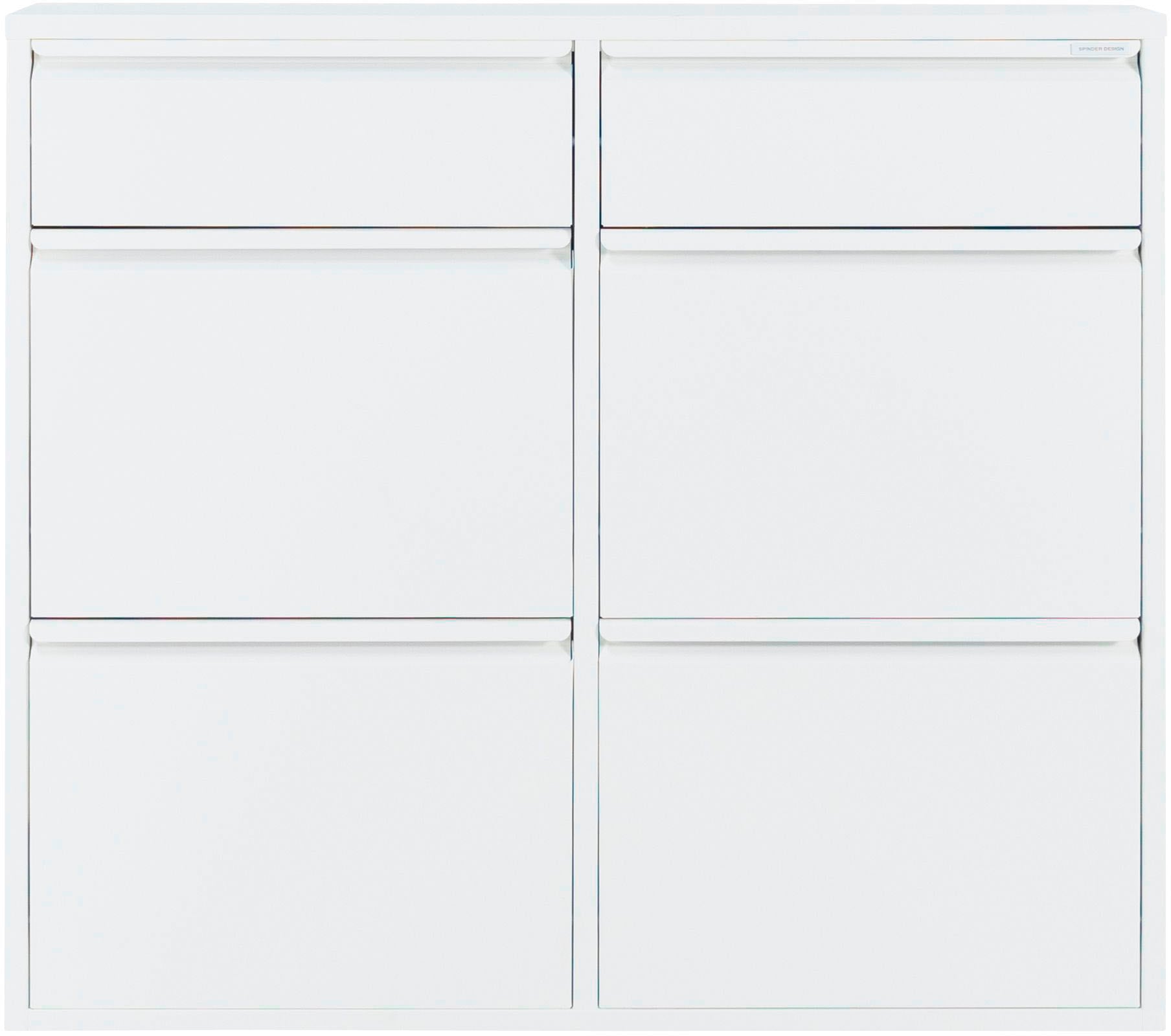 Schuhschrank SPINDER DESIGN, weiß, B:98cm H:86cm T:15cm, Metall, Schränke, Schuhschrank, Metall, Breite 40 cm