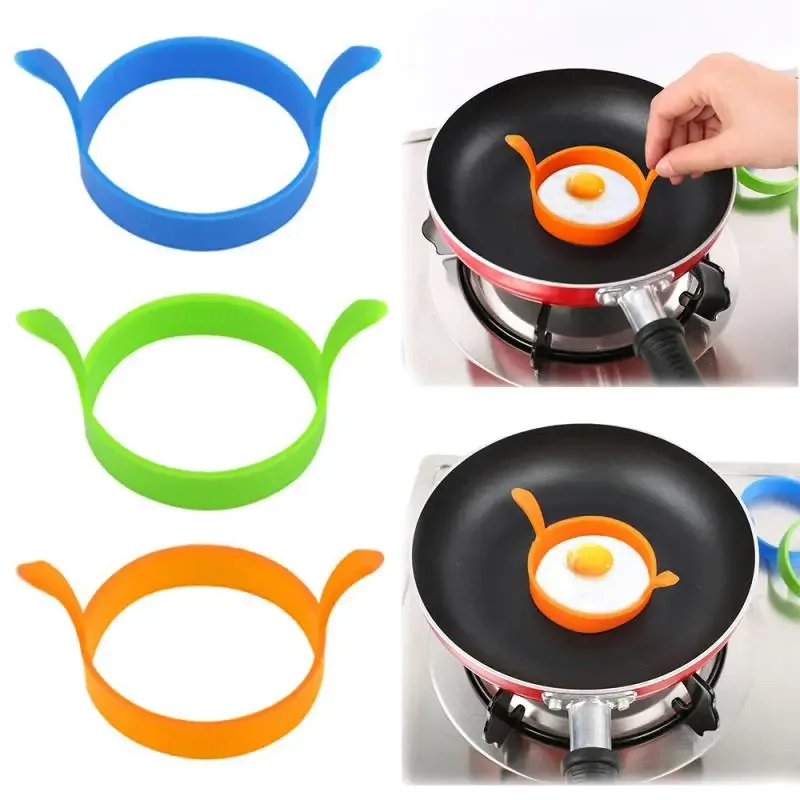 3Pcs Frühstück Omelett Ring Spiegelei Form Food Grade Silikon Ei Ring Pfannkuchen Kochen DIY Werkzeug Braten Ei Formen küche Werkzeug Image
